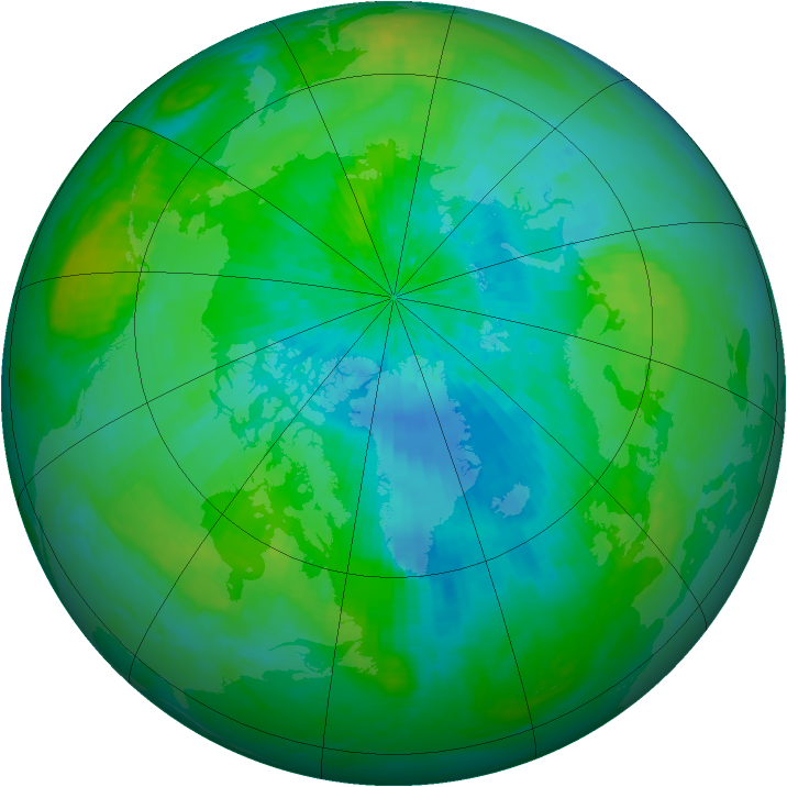 Arctic ozone map for 29 August 2003